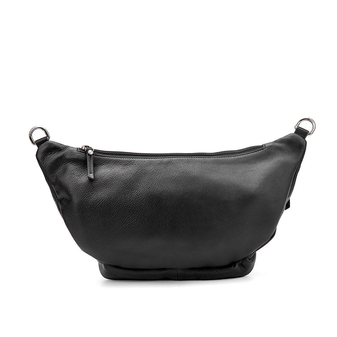 Vanessa Black Leather Bum Bag With Silver Hardware - Limited Edition