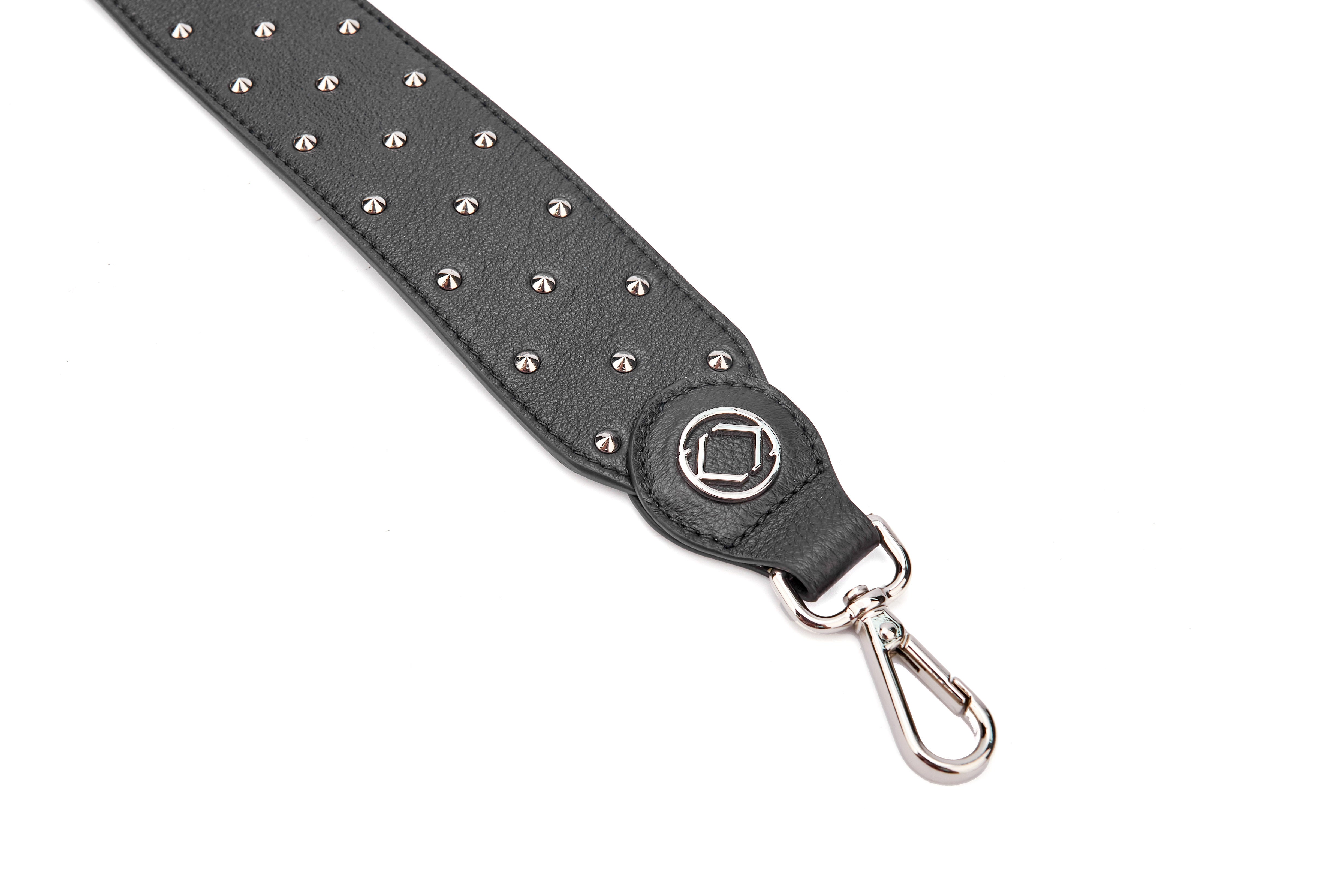 Stevie Studded Navy Leather Strap With Silver Hardware - Pre-order Oct Delivery