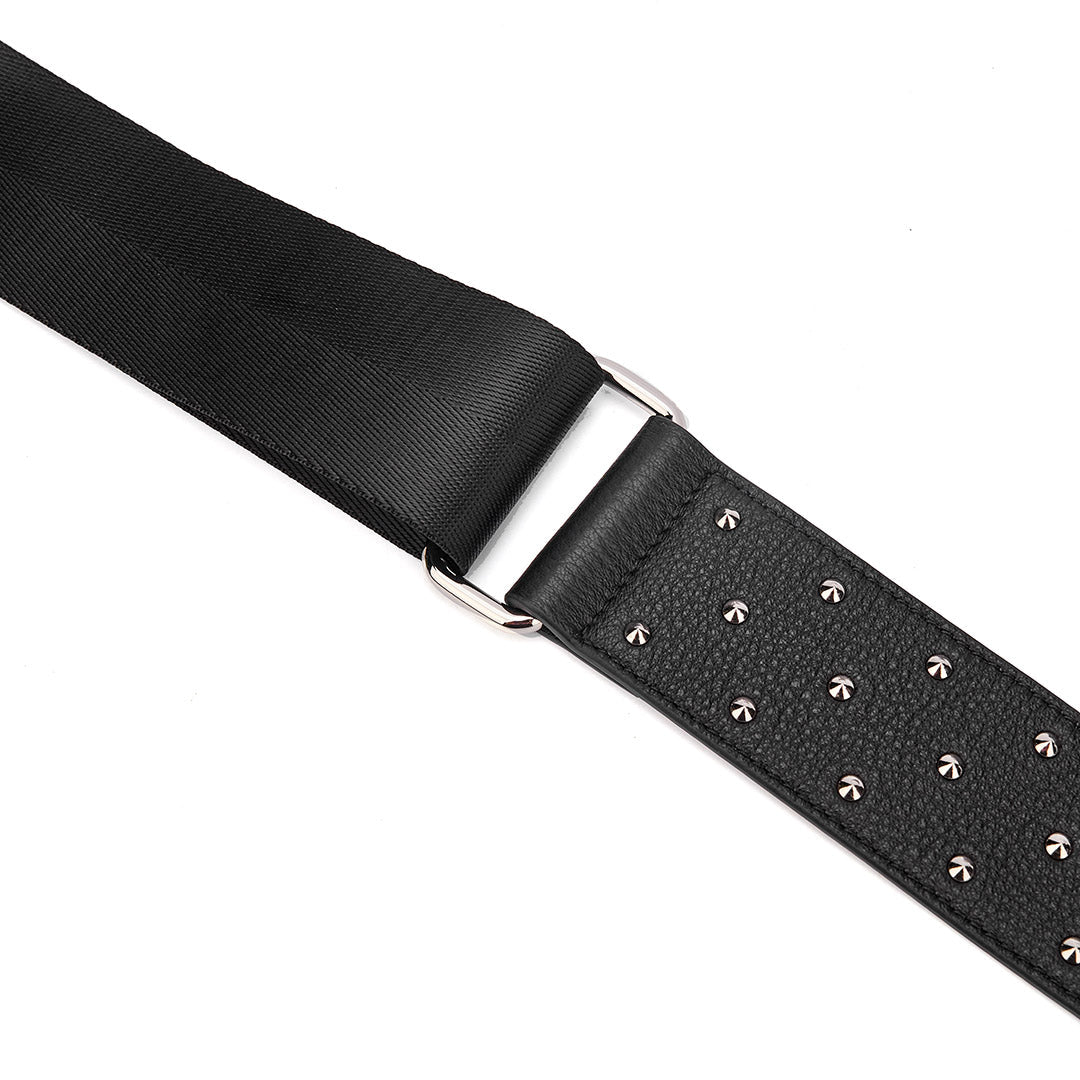 Stevie Studded Black Leather Strap With Silver Hardware