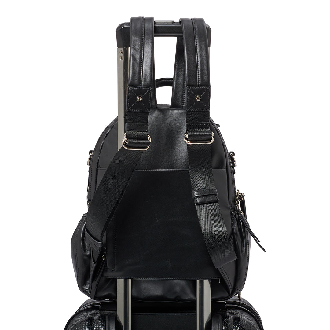 Joy Midi Black Leather Backpack