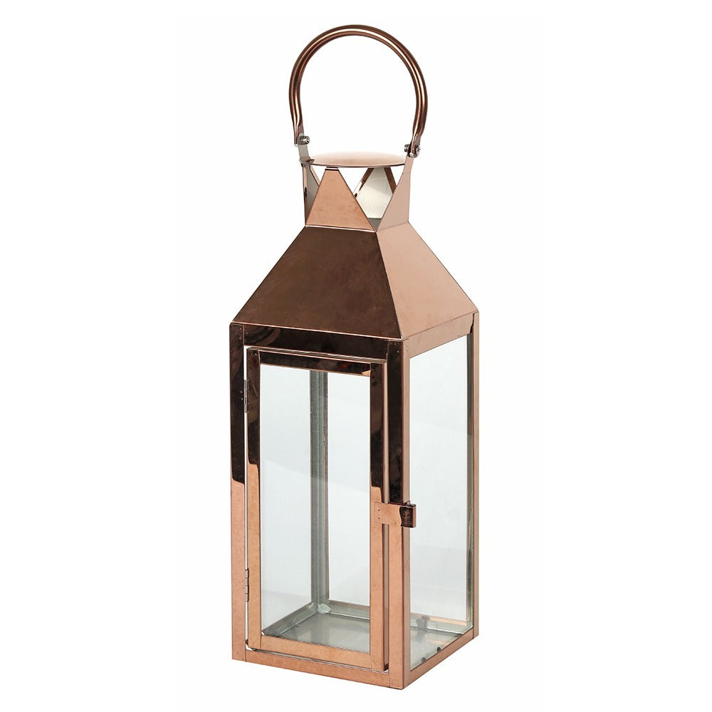 Large Copper Lantern Candle Holder