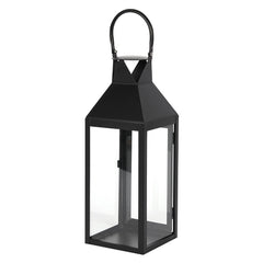 Large Matte Black Lantern Candle Holder