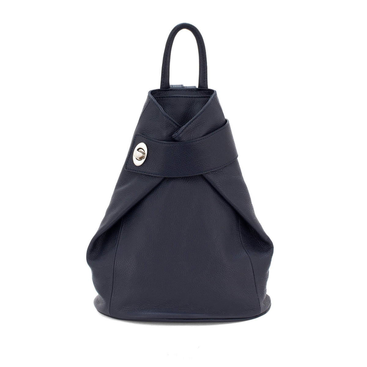 Italian Designer Soft Leather Folding Backpack -Multiuso - Navy