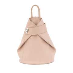 Italian Designer Soft Leather Folding Backpack -Multiuso - Nude