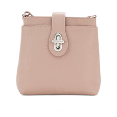 Italian Designer Leather Multi-compartment Crossbody Chloe Nude