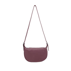 Italian Designer Leather Round Shoulder Bag Burgundy