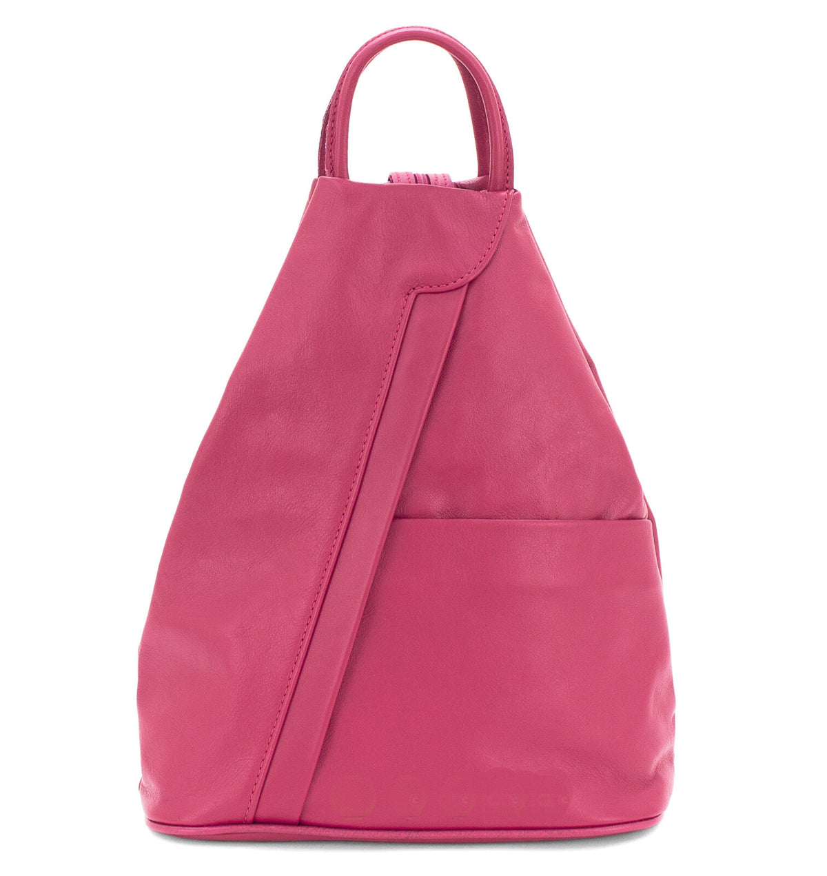 Italian Designer Soft Leather Triangular Backpack Ilaria Magenta