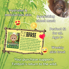 7th Heaven Face Food Born Free TimTom Orangutan Sheet Mask enriched with Banana and Coconut to Nourish, Hydrate and Revitalise your Skin