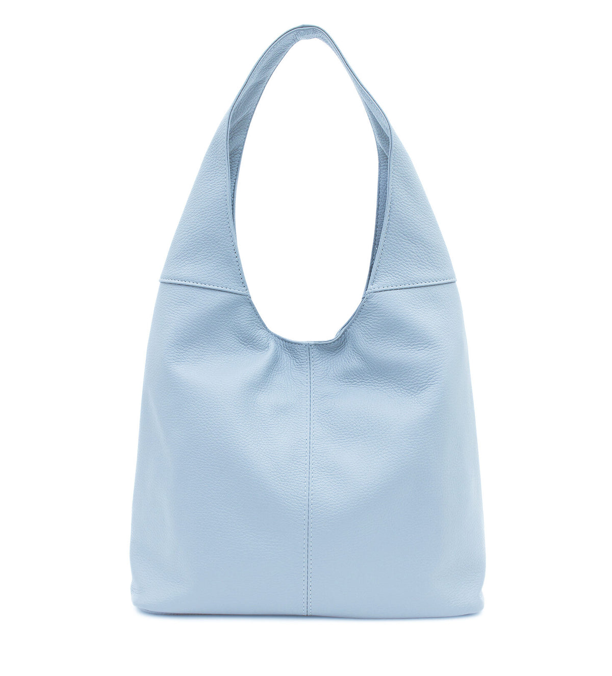 Italian Designer Soft Leather Plain Hobo Bag Swolit Alessandra - Pale Blue