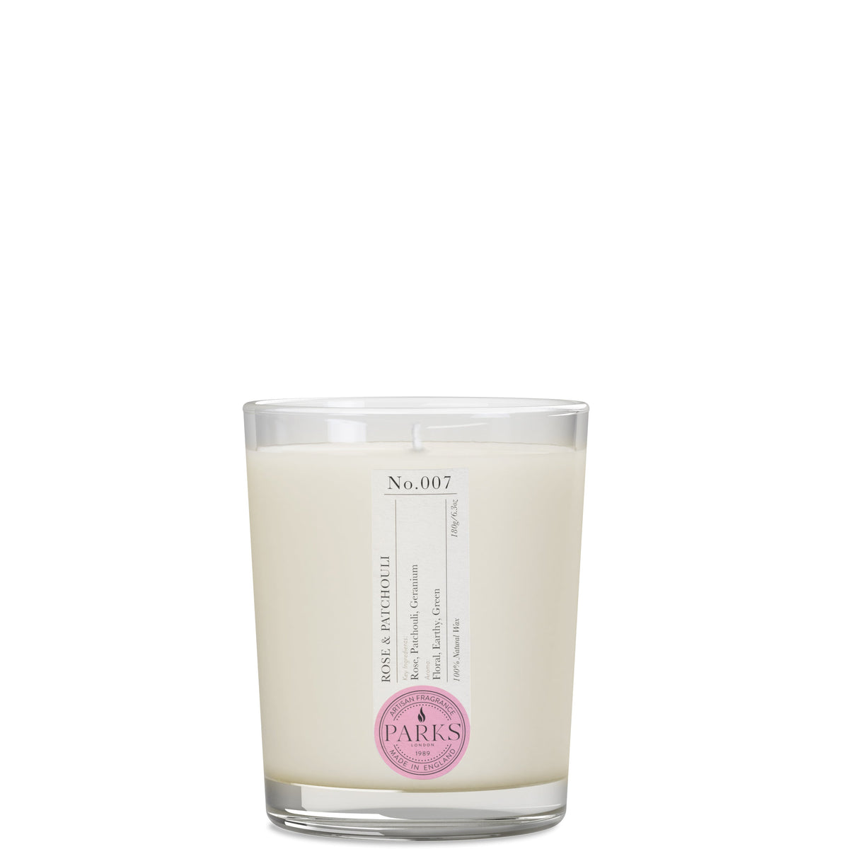 Parks London Home Collection Rose and Patchouli Candle 180g