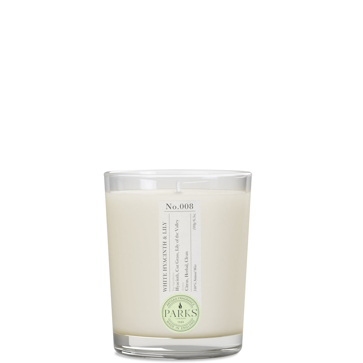 Parks London Home Collection White Hyacinth and Lily Candle 180g