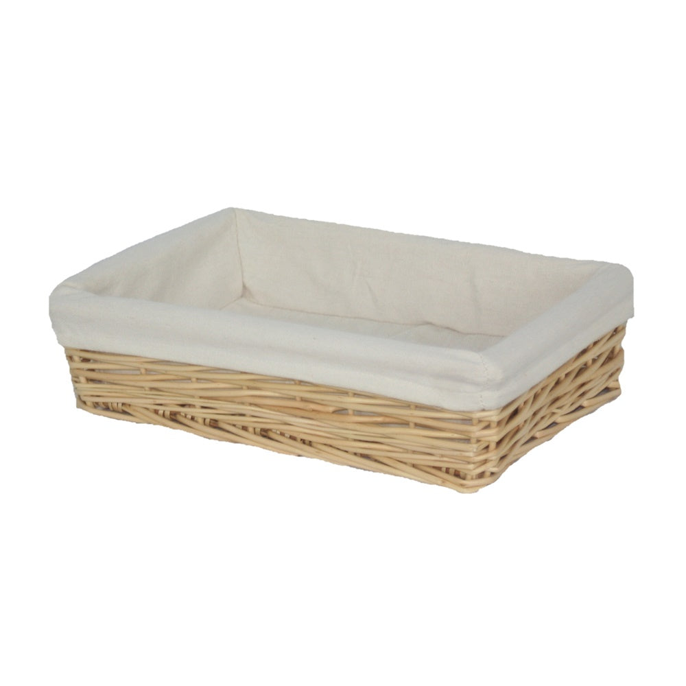 Cotton Lined Rectangular Straight-Sided Wicker