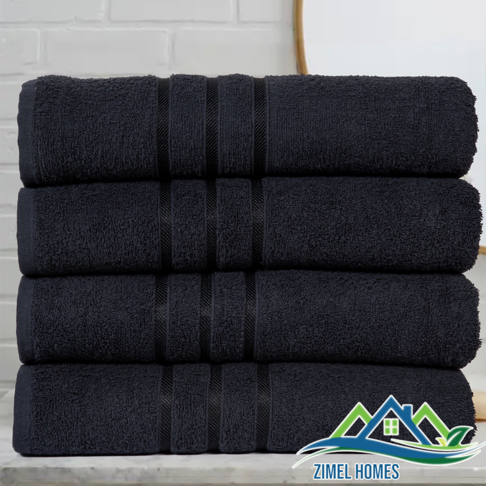 4Pcs Luxury Large Bath Sheets 100% Cotton Bathroom Shower Towel Sheet Pack Of 4