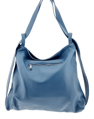 Italian Leather High Quality Large Leather Convertible Backpack -Ultimati Dusty Blue