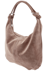 Italian Designer Suede Leather Slouchy Bag - Swolit Cosimo Dusty Pink