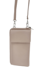 Italian Leather Cross Body Purse- Amy Nude