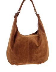 Italian Designer Suede Leather Slouchy Bag - Swolit Cosimo Brown