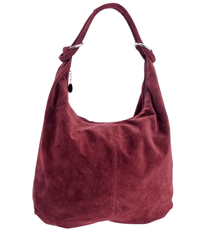 Italian Designer Suede Leather Slouchy Bag - Swolit Cosimo- Ox Blood