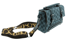 Swolit High Fashion Crossbody Wide Strap Studded Zipped