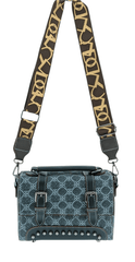 Swolit High Fashion Crossbody Wide Strap Studded Zipped