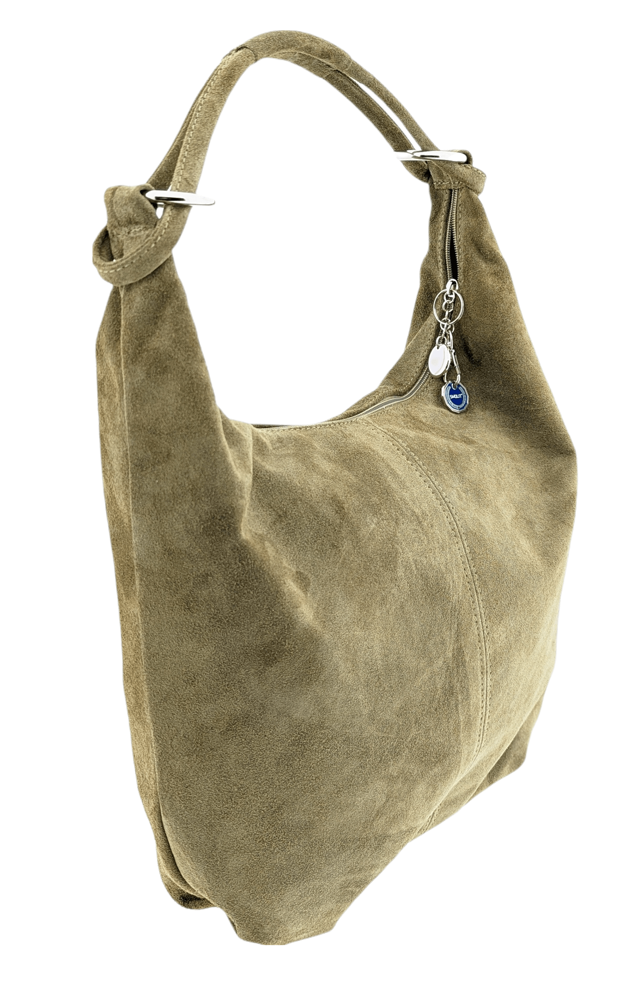 Italian Designer Suede Leather Slouchy Bag - Swolit Cosimo - Taupe