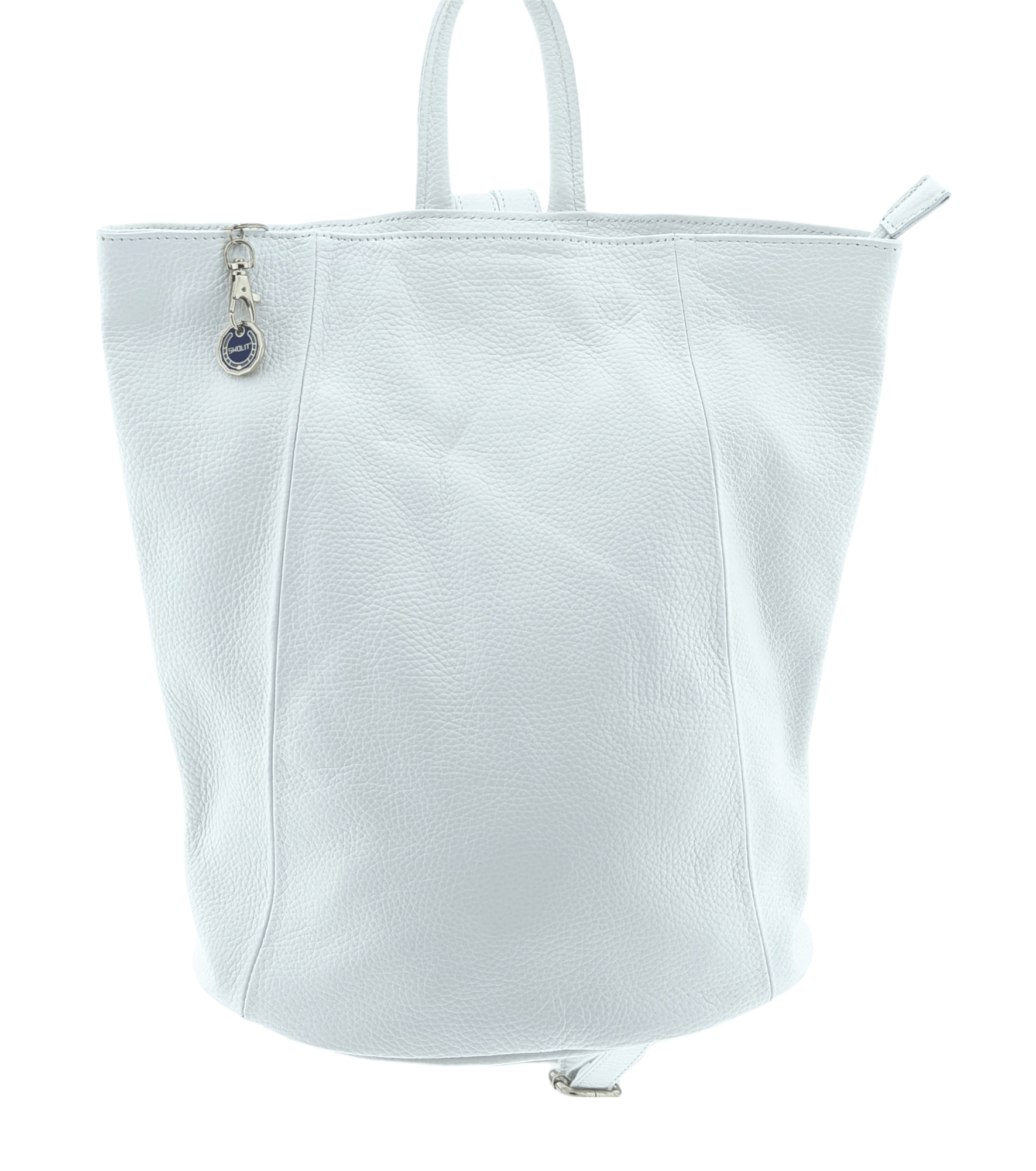 Italian Designer Soft Leather Folding Backpack -Multiuso - Pure White