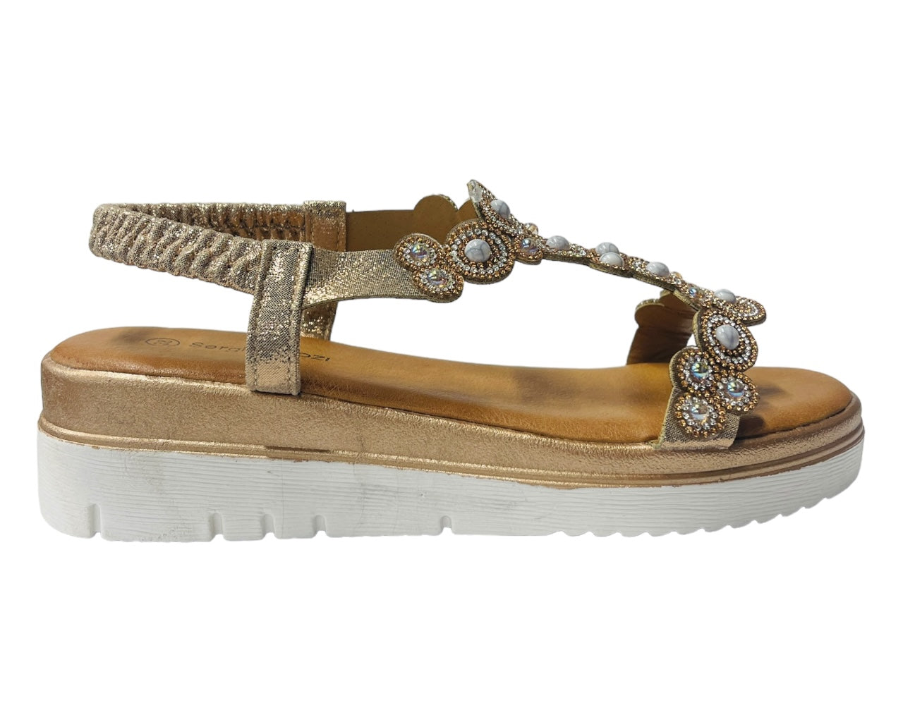 Diamante Slingback T-Bar Sandals