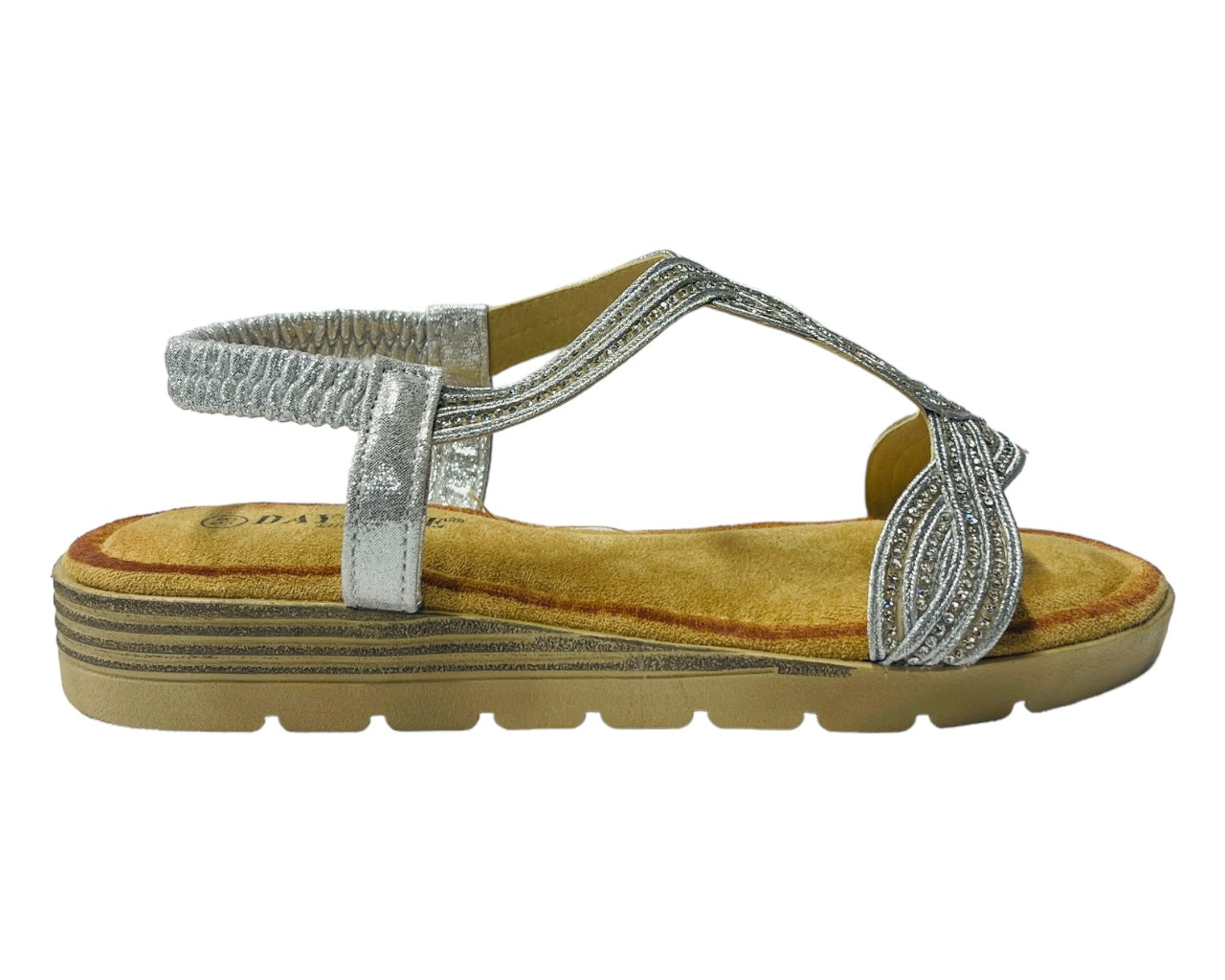 Slingback Diamante T-Bar Sandals