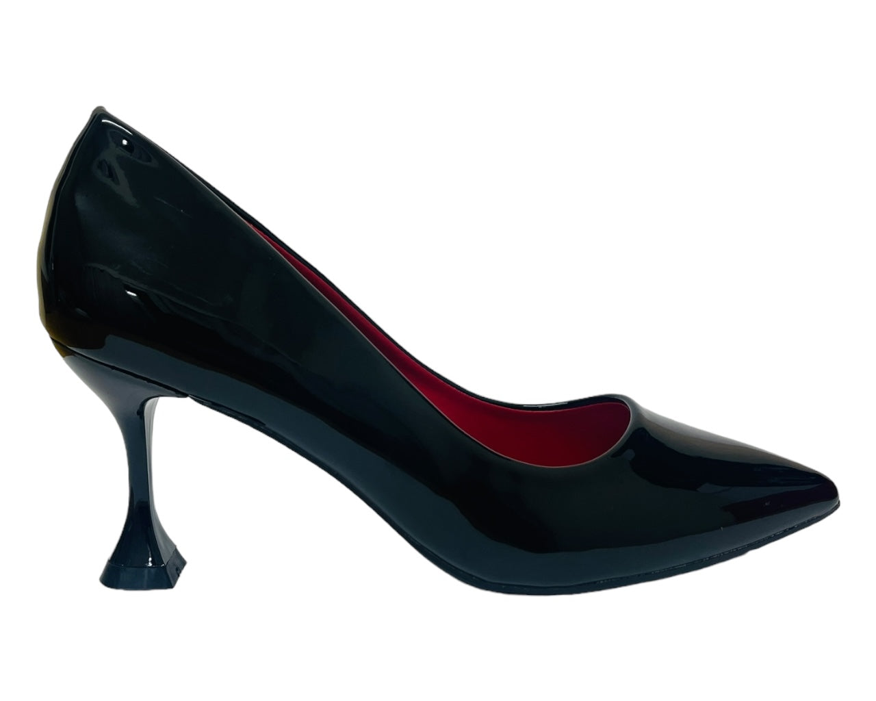 Patent Faux Leather Spool Heel Court Shoes