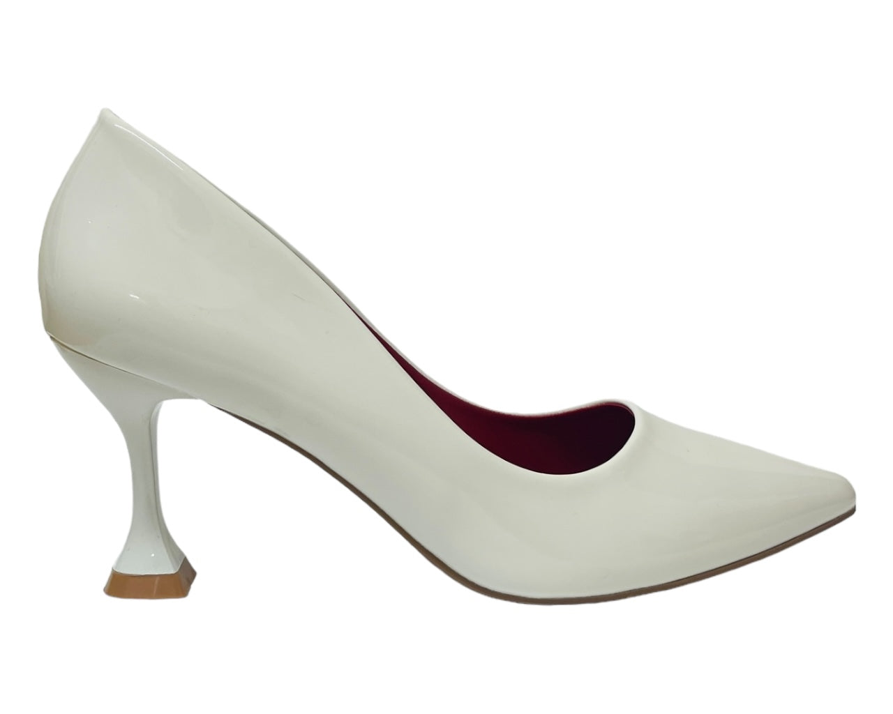 Patent Faux Leather Spool Heel Court Shoes