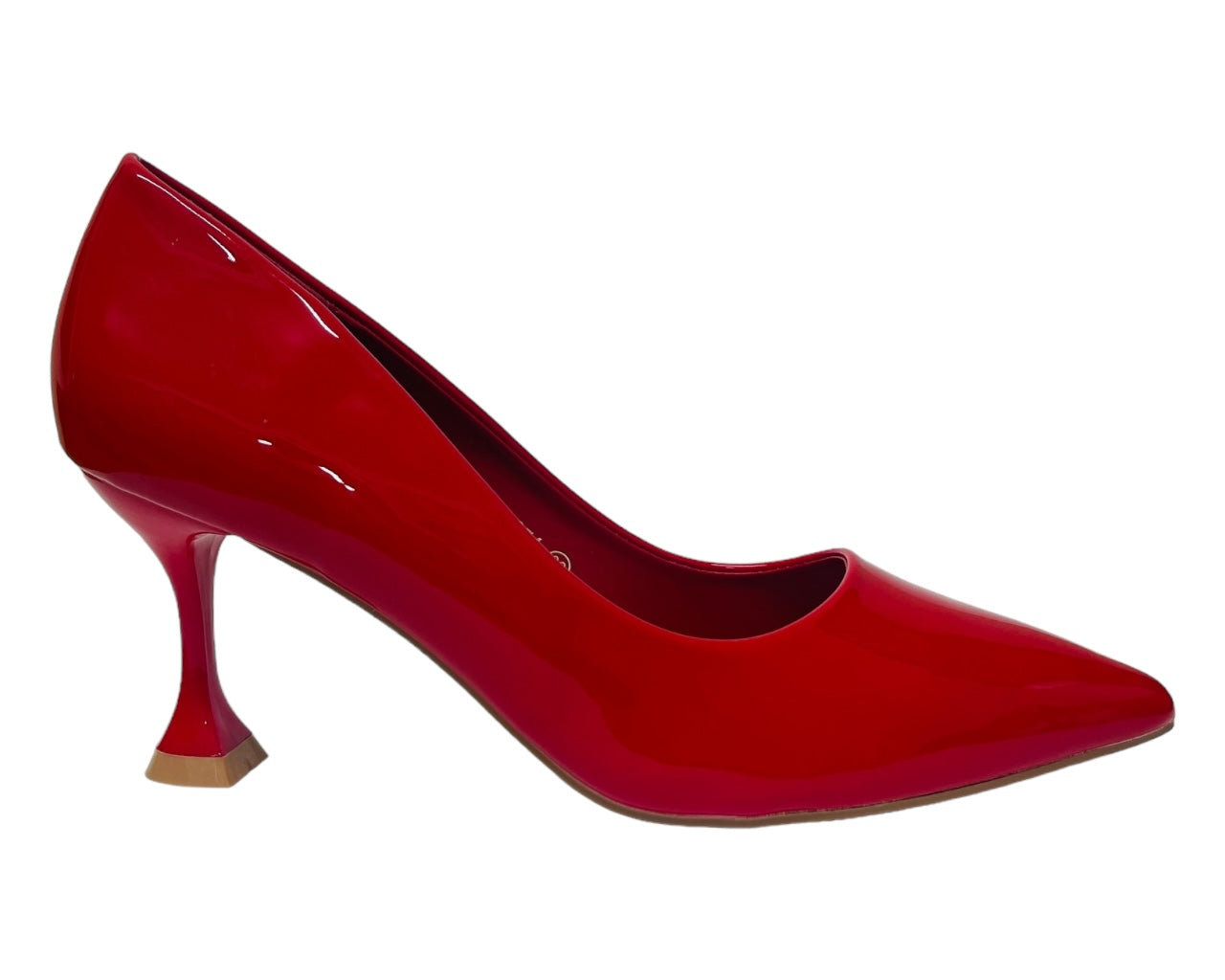 Patent Faux Leather Spool Heel Court Shoes