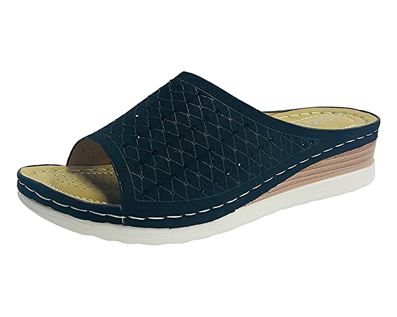 Lightweight Faux Leather Mules Slider