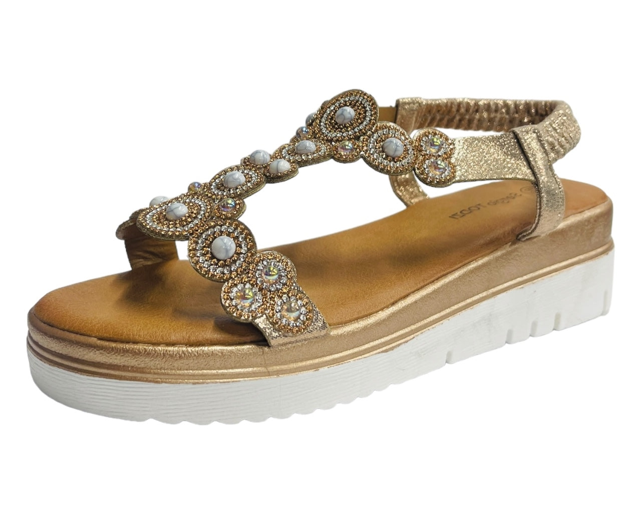 Diamante Slingback T-Bar Sandals