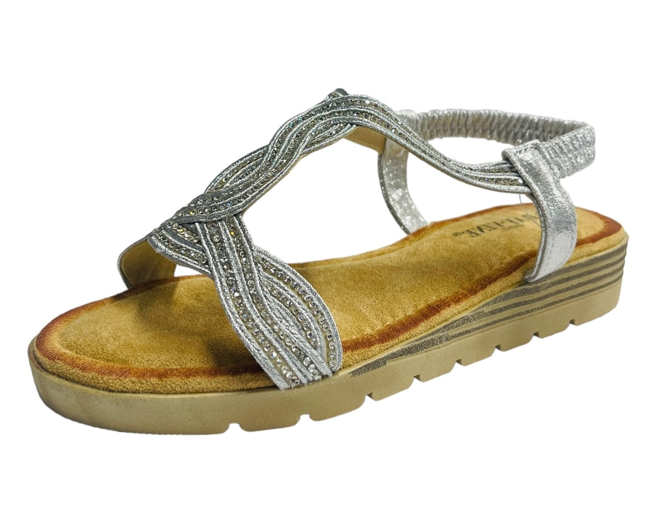 Slingback Diamante T-Bar Sandals