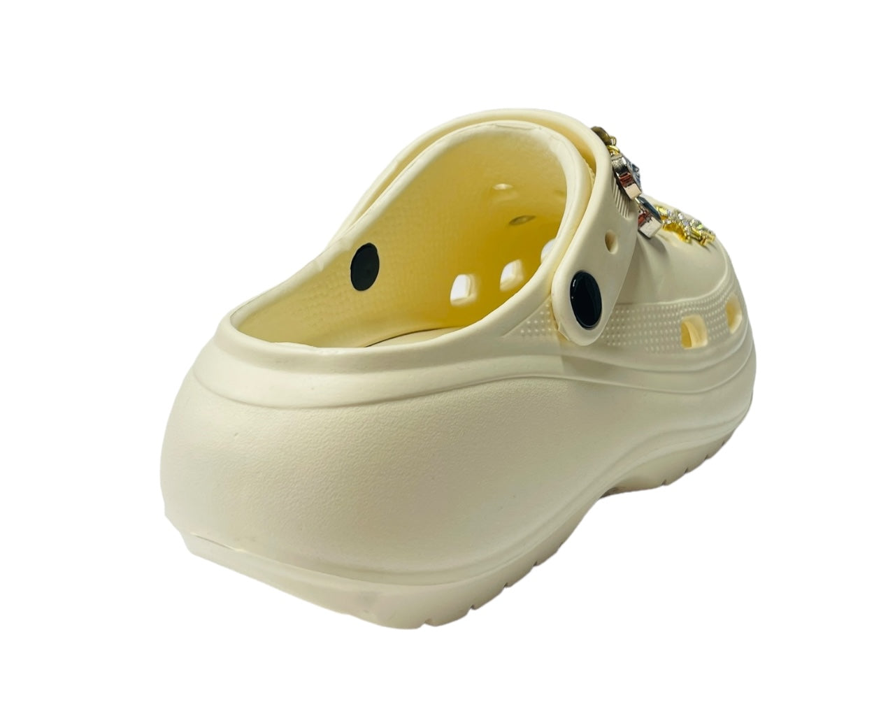 Lightweight Padded Chunky Sole Charm Clogs