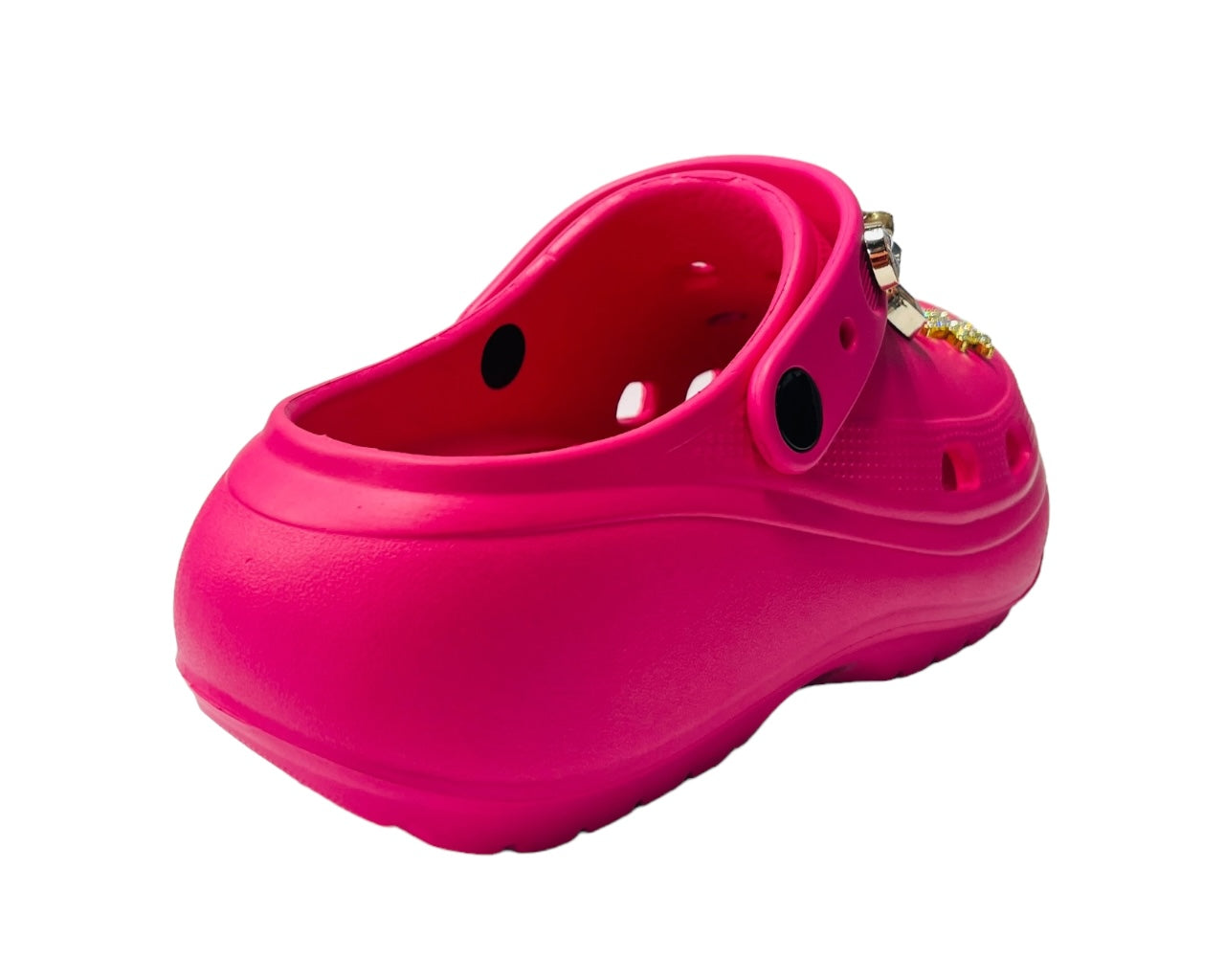 Lightweight Padded Chunky Sole Charm Clogs