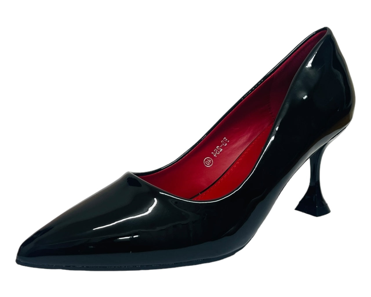 Patent Faux Leather Spool Heel Court Shoes