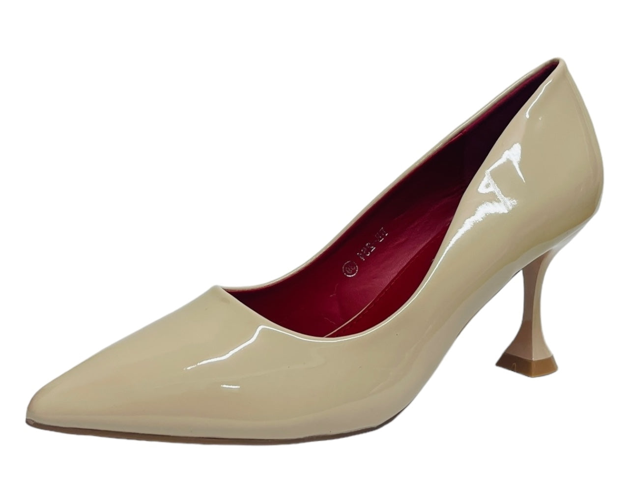 Patent Faux Leather Spool Heel Court Shoes