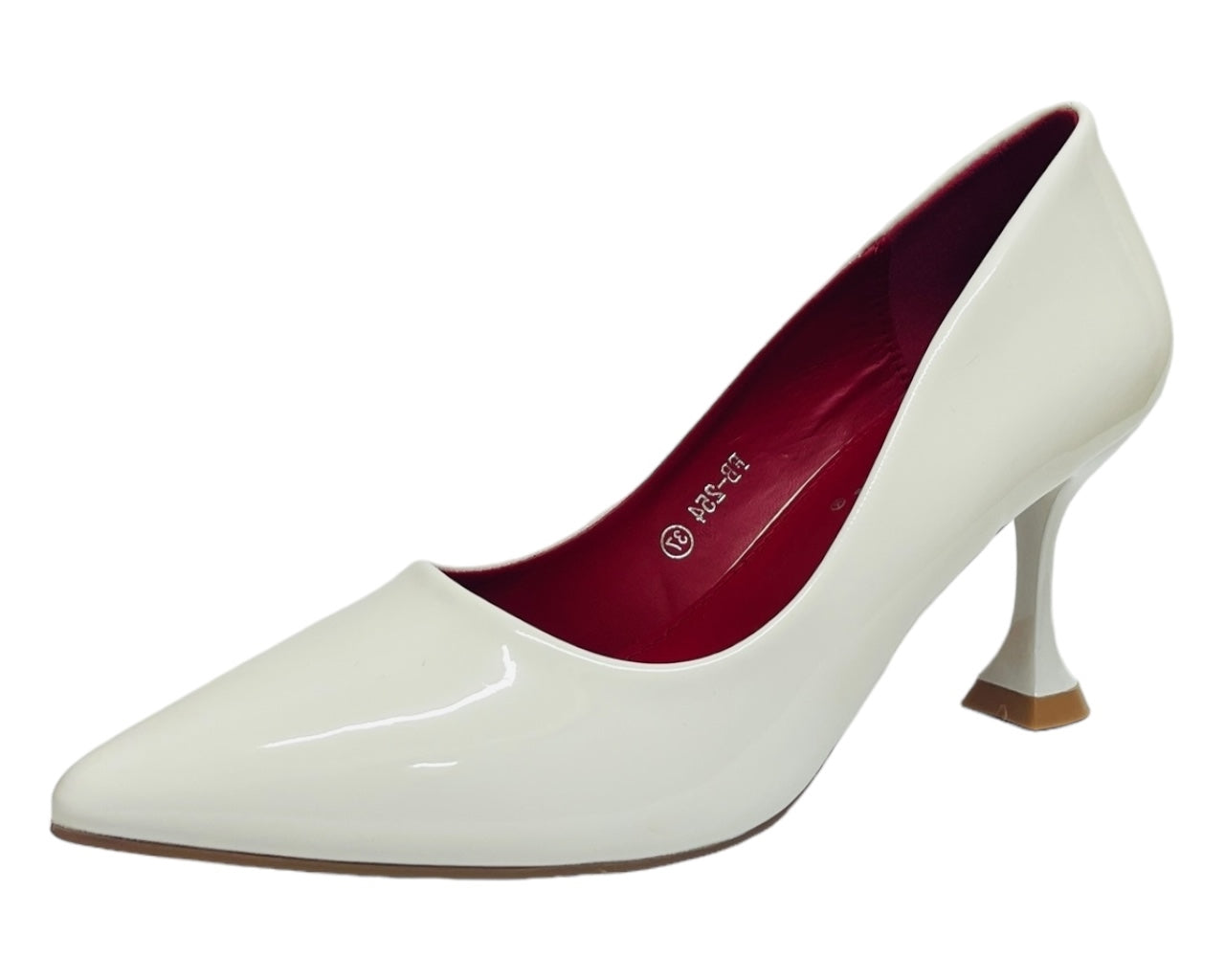 Patent Faux Leather Spool Heel Court Shoes