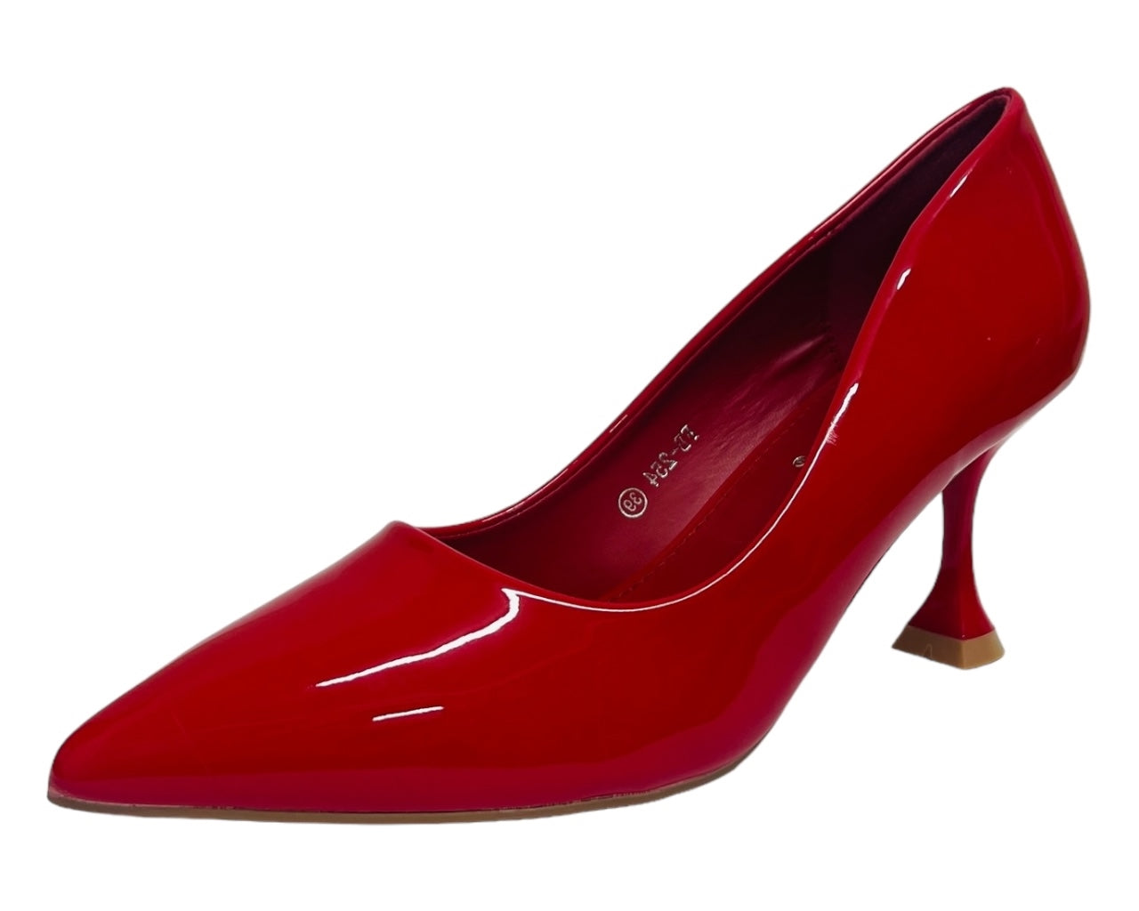 Patent Faux Leather Spool Heel Court Shoes