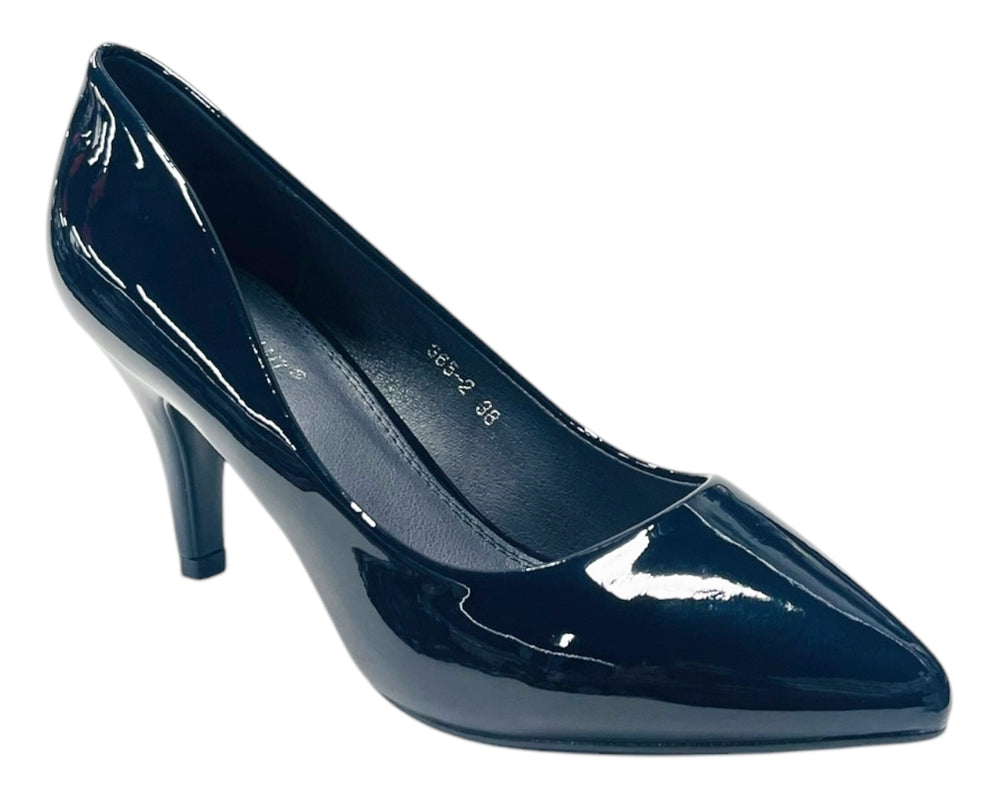 Women's Faux Patent Leather Stiletto Heel Court Shoes