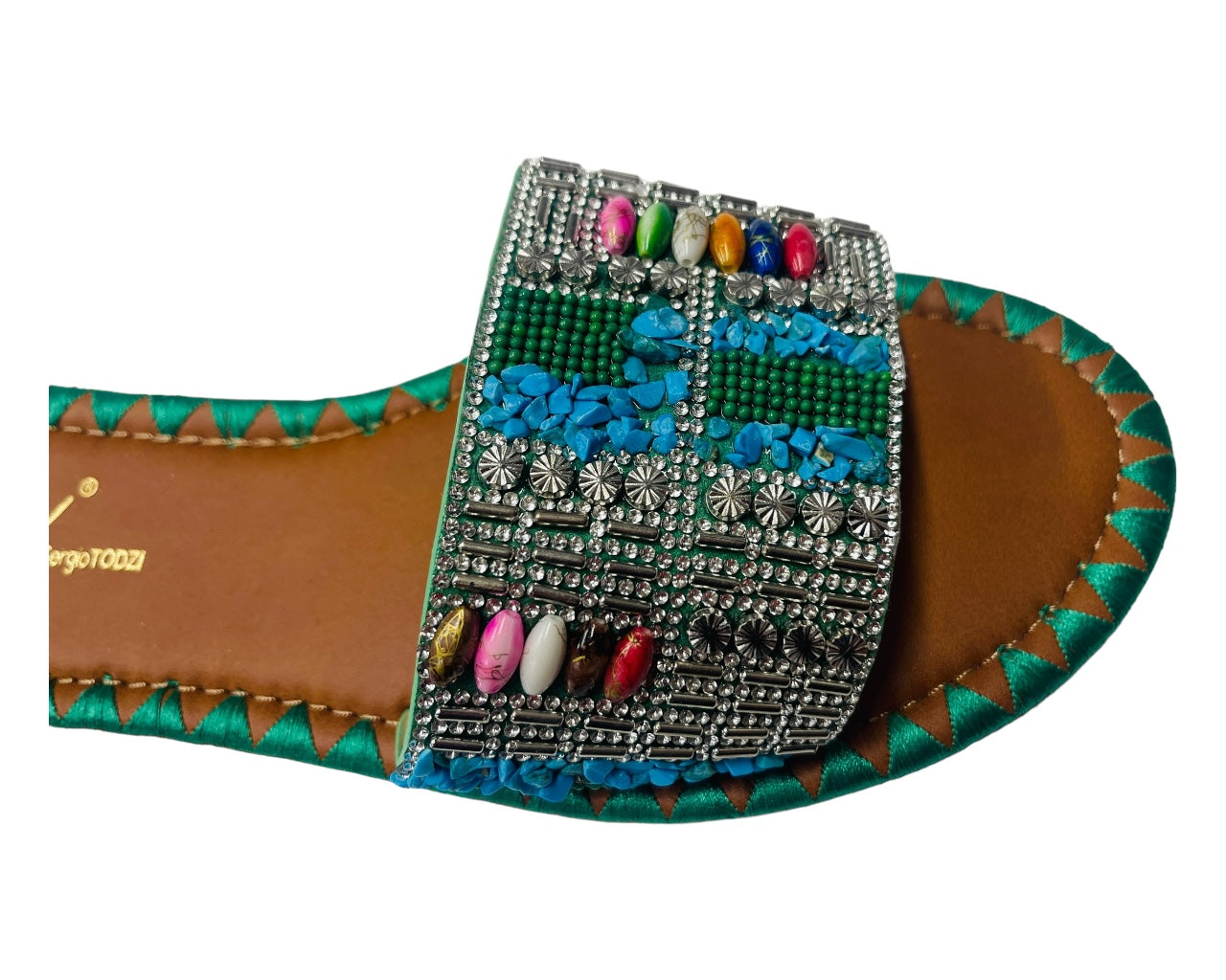 Smart Flat Jewelled Comfy Sliders