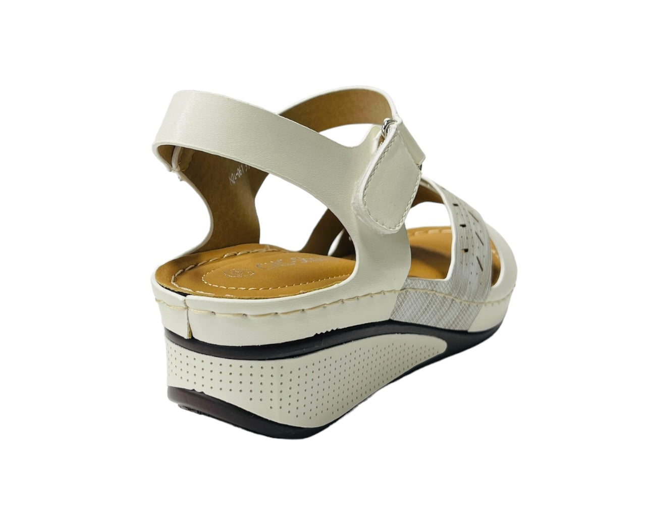 Lightweight Padded Faux Leather Wedge Sandals