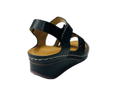 Lightweight Padded Faux Leather Wedge Sandals