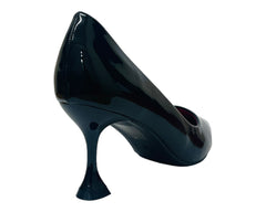 Patent Faux Leather Spool Heel Court Shoes