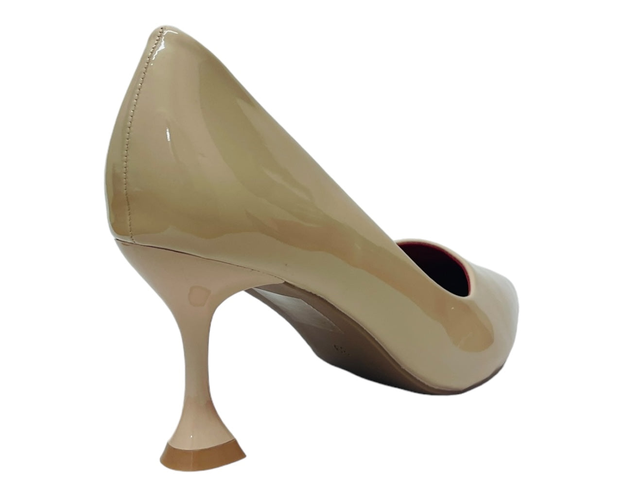 Patent Faux Leather Spool Heel Court Shoes