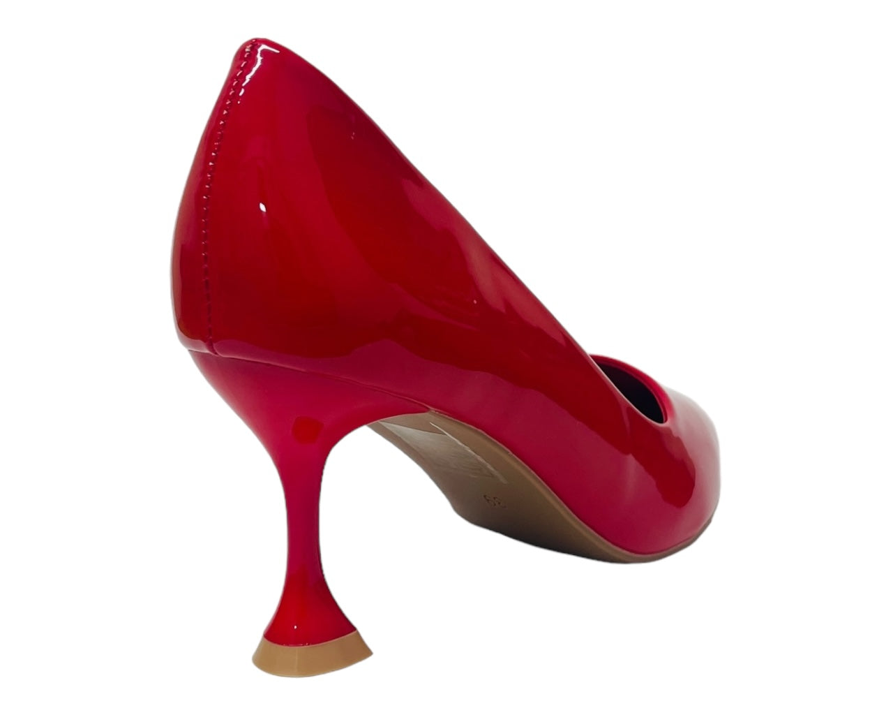 Patent Faux Leather Spool Heel Court Shoes