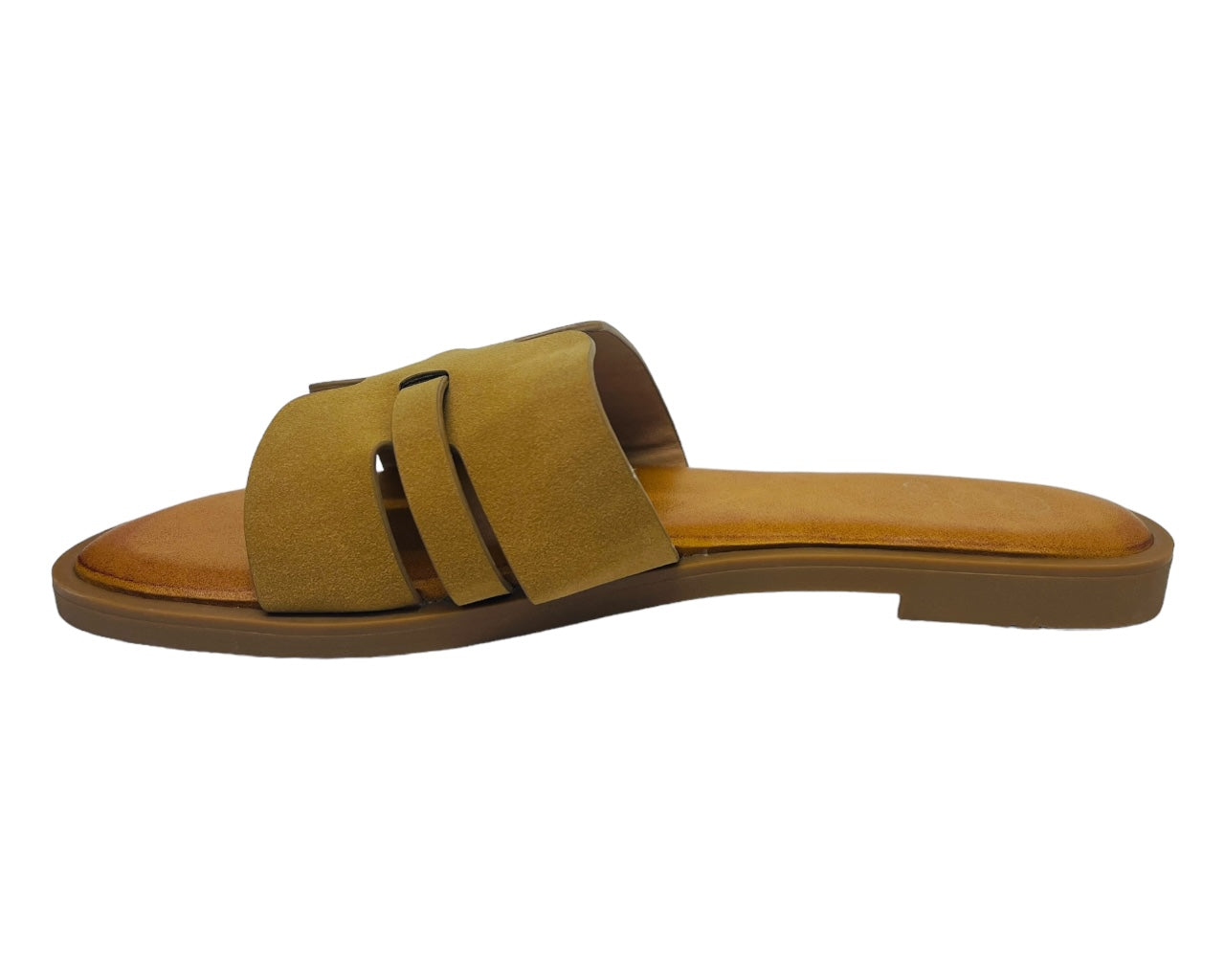 Faux Leather Flat Smart Slider Sandals