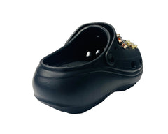 Lightweight Padded Chunky Sole Charm Clogs