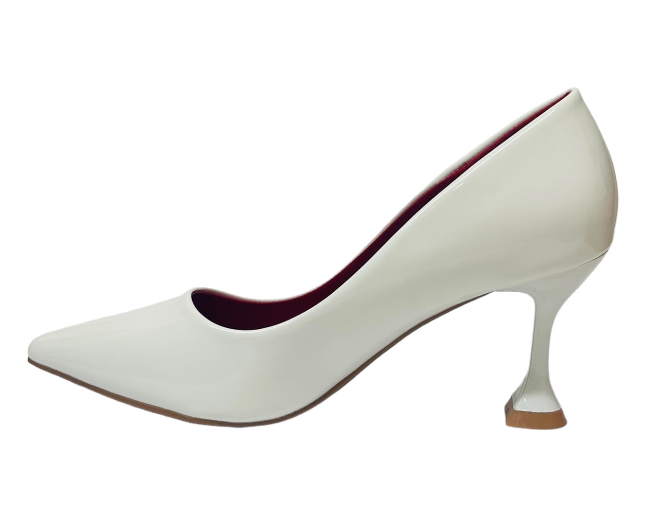 Patent Faux Leather Spool Heel Court Shoes